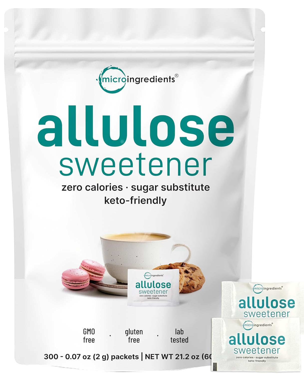 Allulose Sweetener, 300 Packets | Zero Calorie, Plant