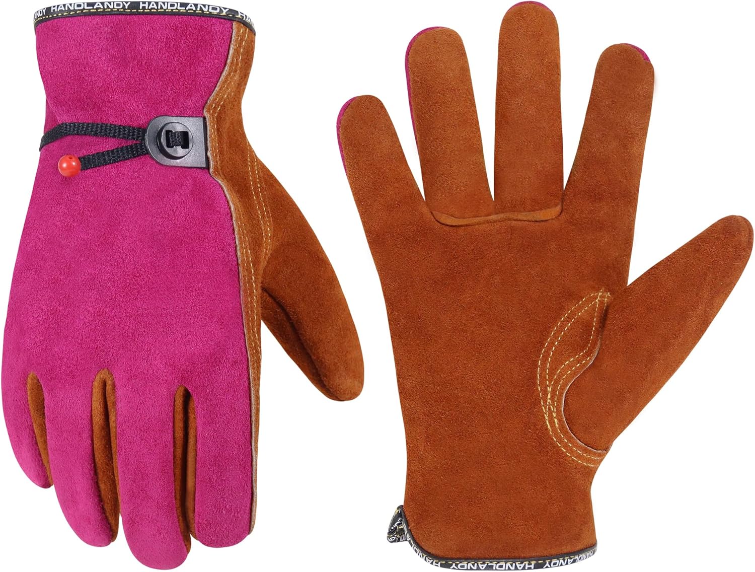 HANDLANDY Leather Work Gloves for Men & Women,