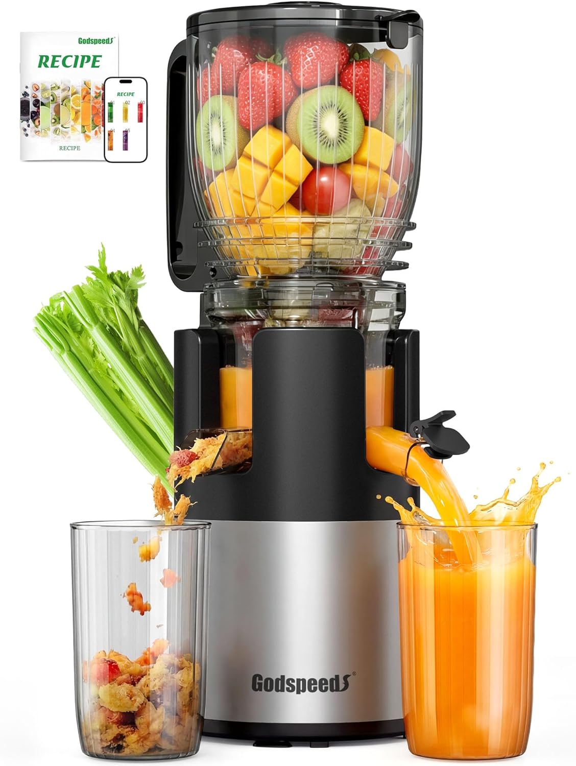 Godspeeds Juicer Machines with 5.8" Large Feed Chute,
