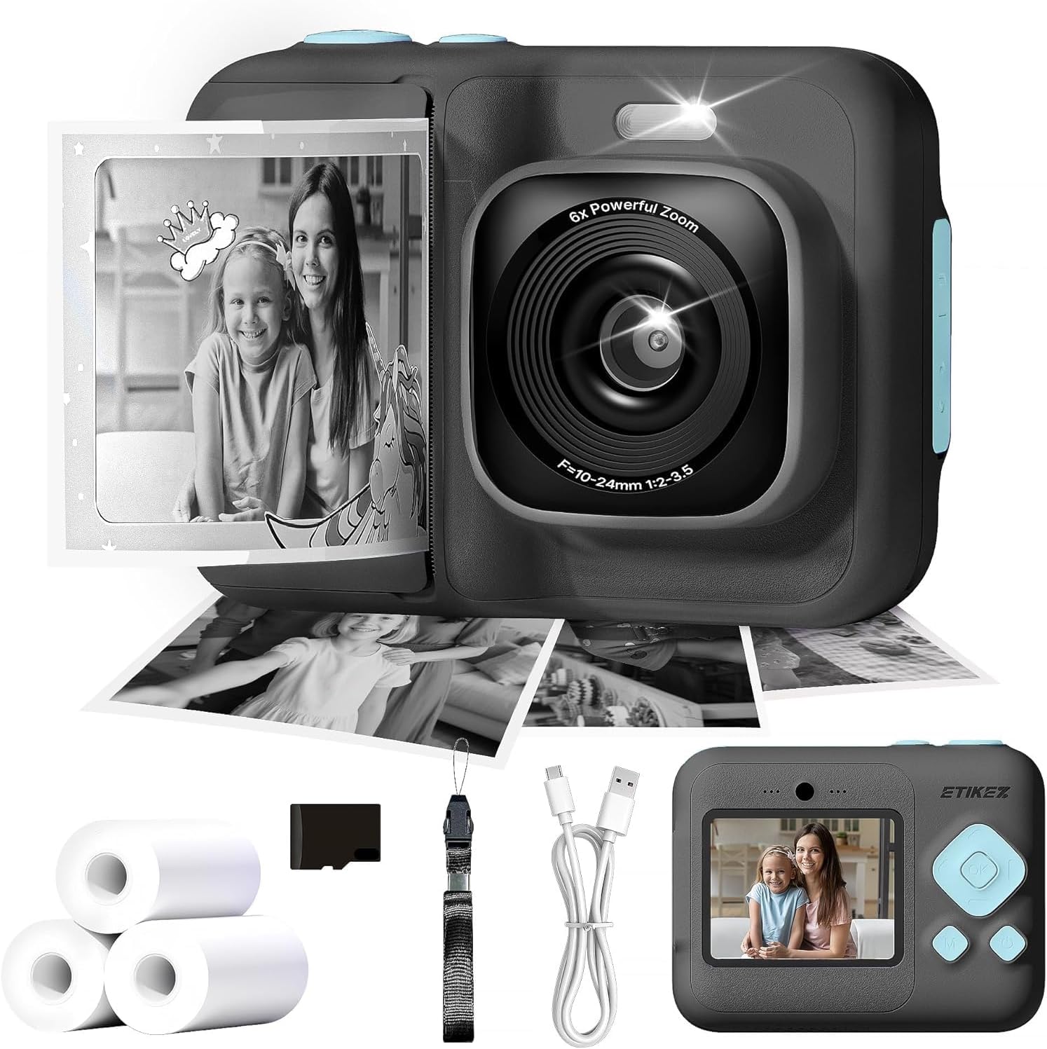 Kids Camera, 1080P Instant Digital Print Camera for