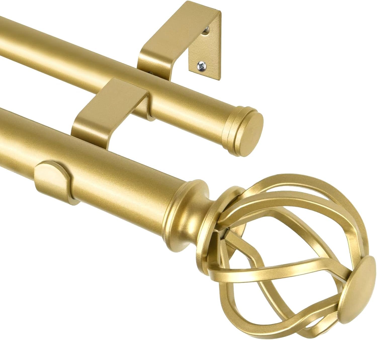 KAMANINA Gold Double Curtain Rod 36 to 72