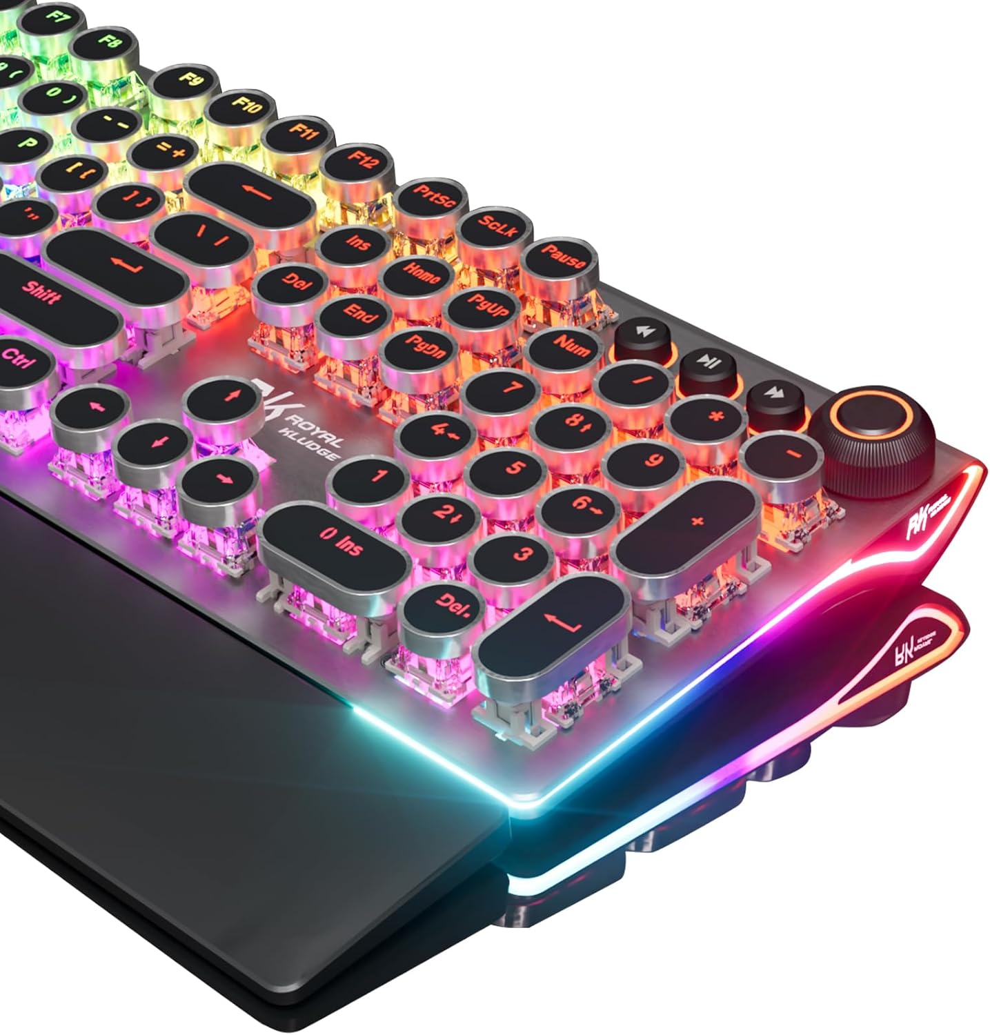 RK ROYAL KLUDGE X108 Typewriter Keyboard with Knob,