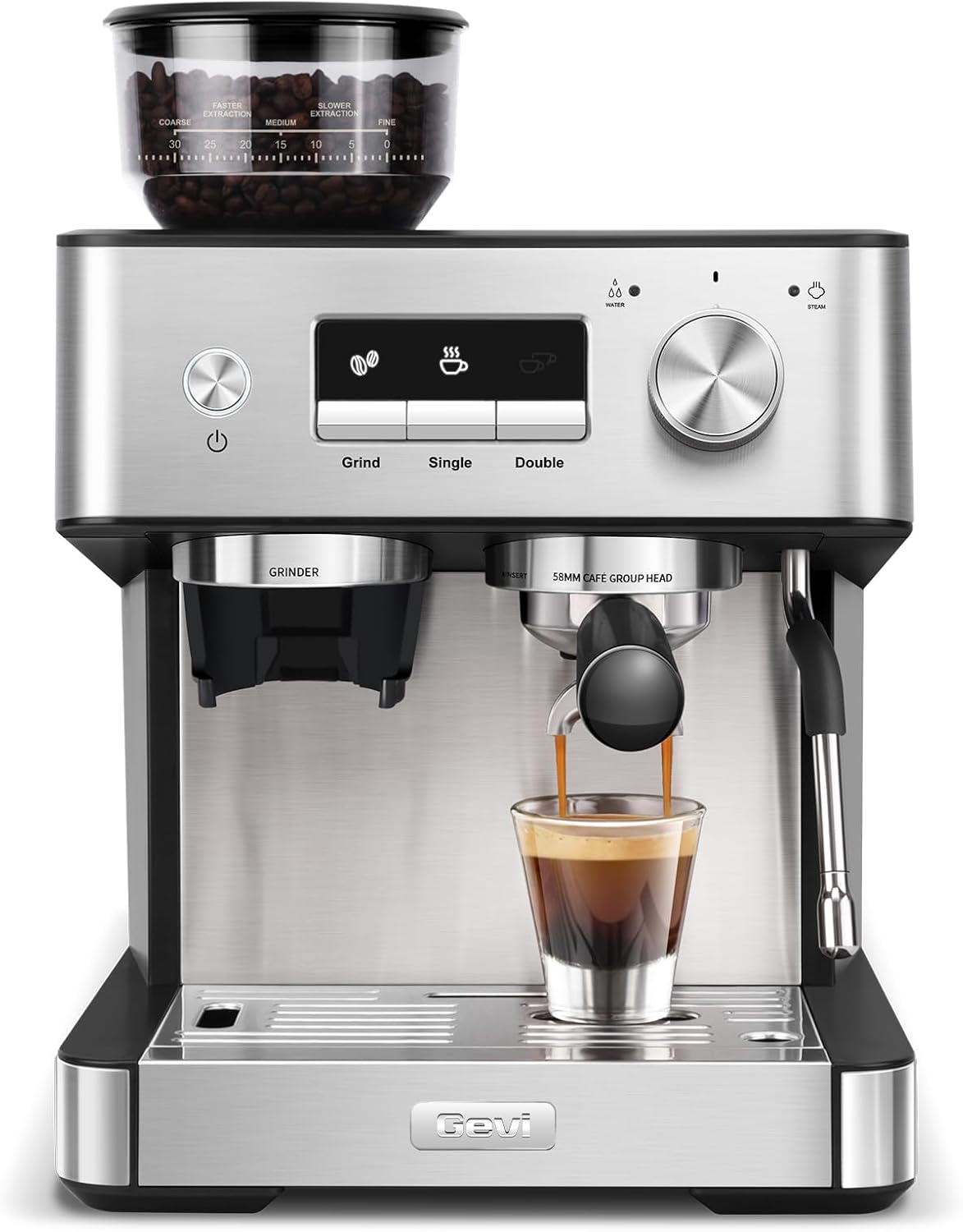 Gevi 20 Bar Espresso Machine with Grinder &