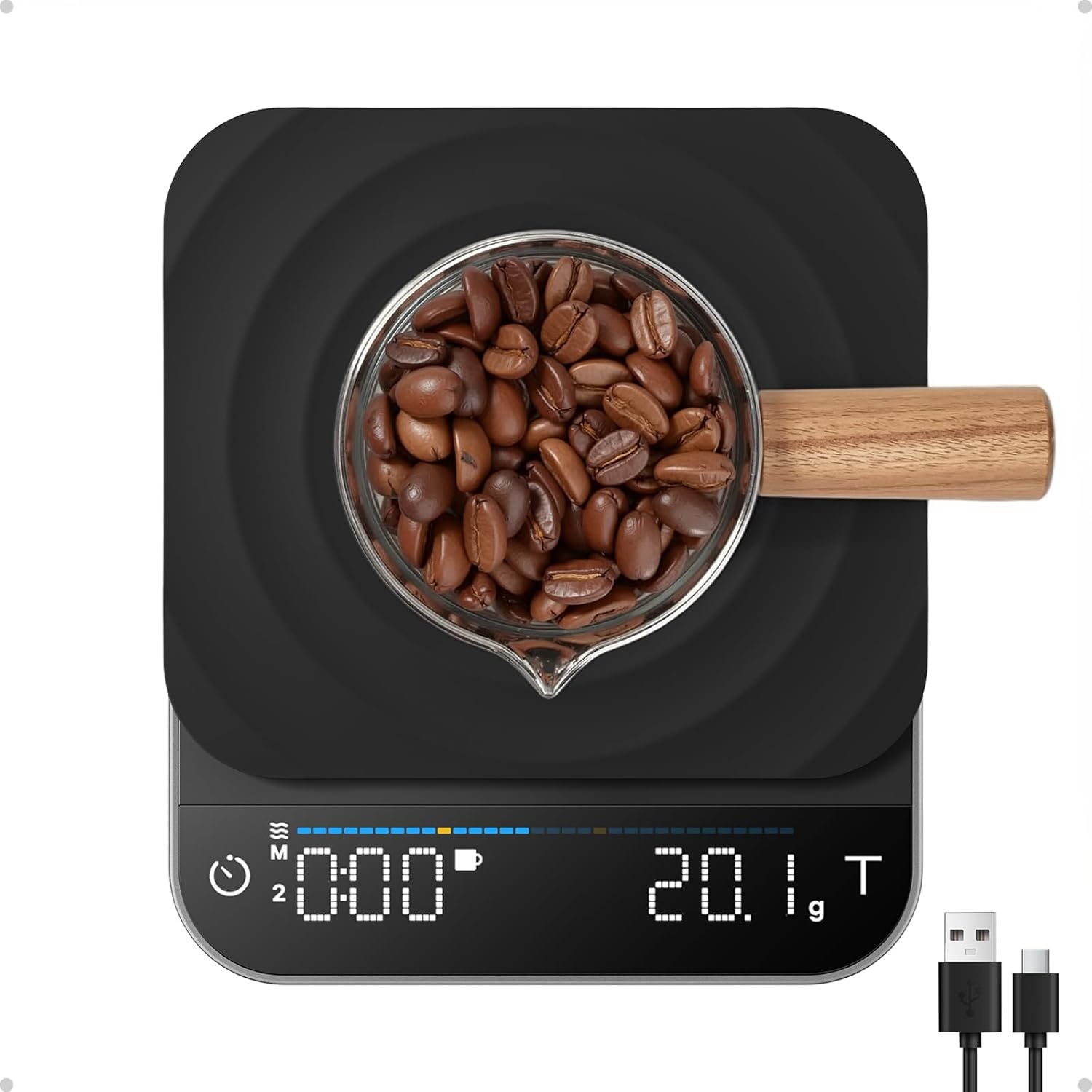 RENPHO Espresso Scale with Timer, Rechargeable Coffee Scale