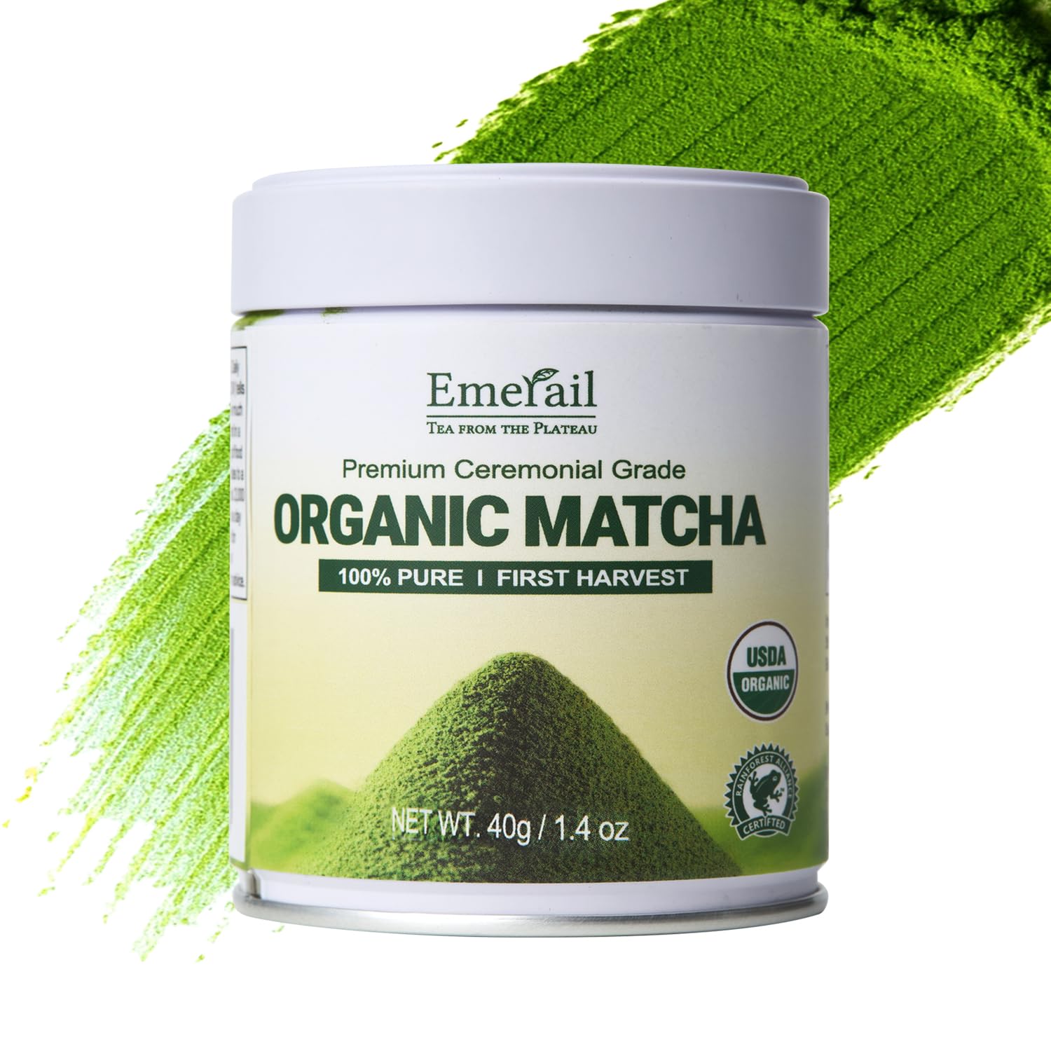 Emerail Organic Ceremonial Grade Matcha, Premium First Harvest
