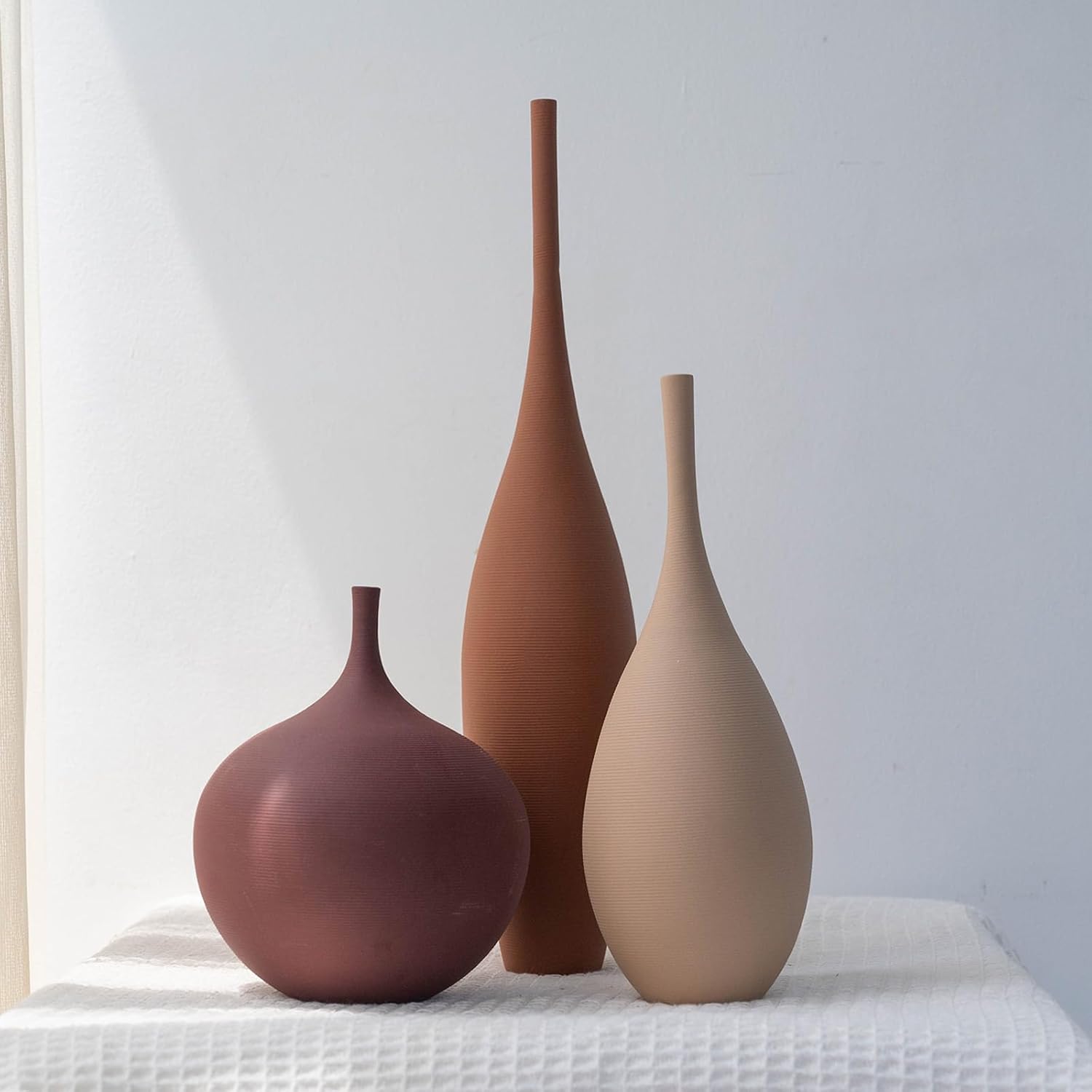 Ceramic Modern Vase Set of 3 Farmhouse Decorative