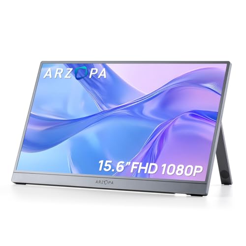 ARZOPA Portable Monitor 15.6'' FHD 1080P - Ultra-Slim