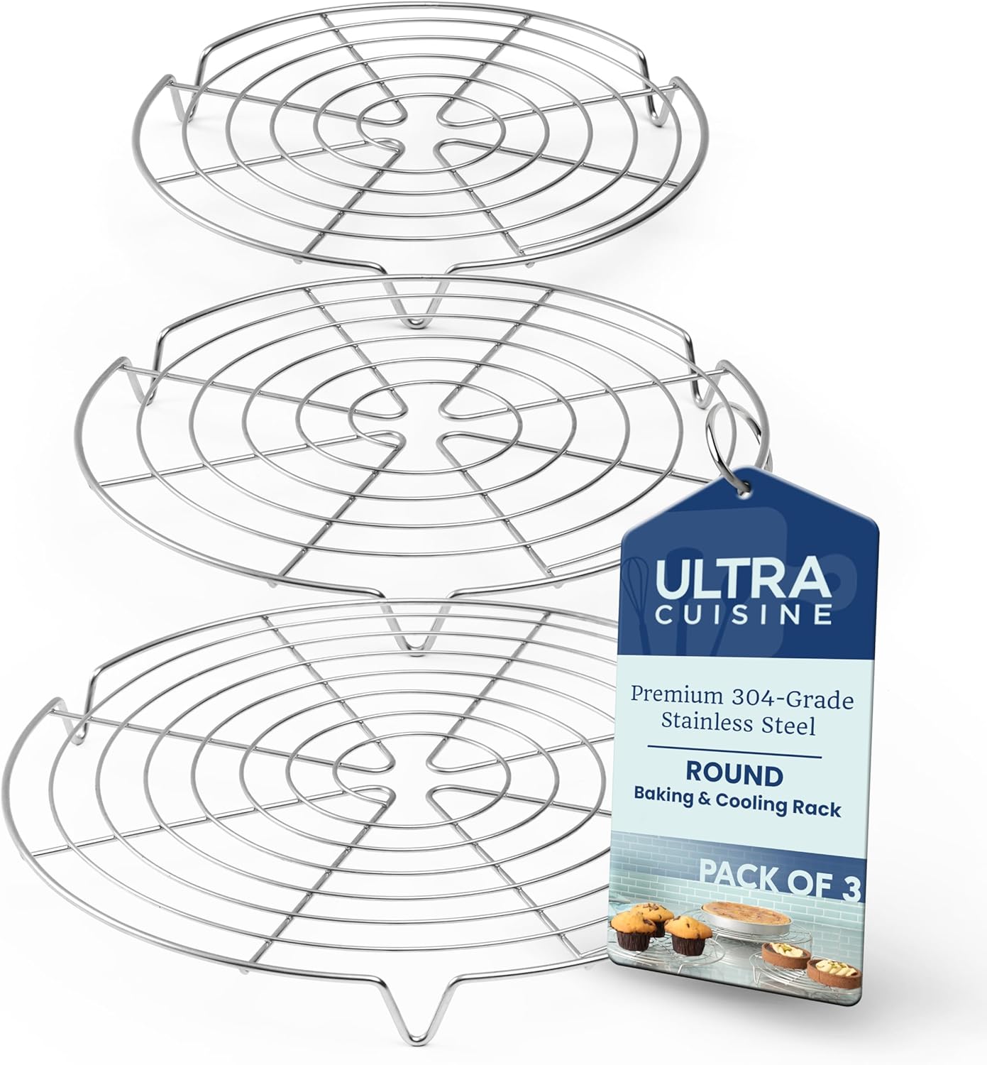Ultra Cuisine 3 Set Round Cooling Racks for