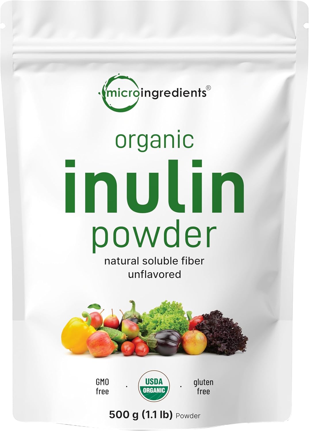 Micro Ingredients Organic Inulin FOS Fiber Powder, 1.1