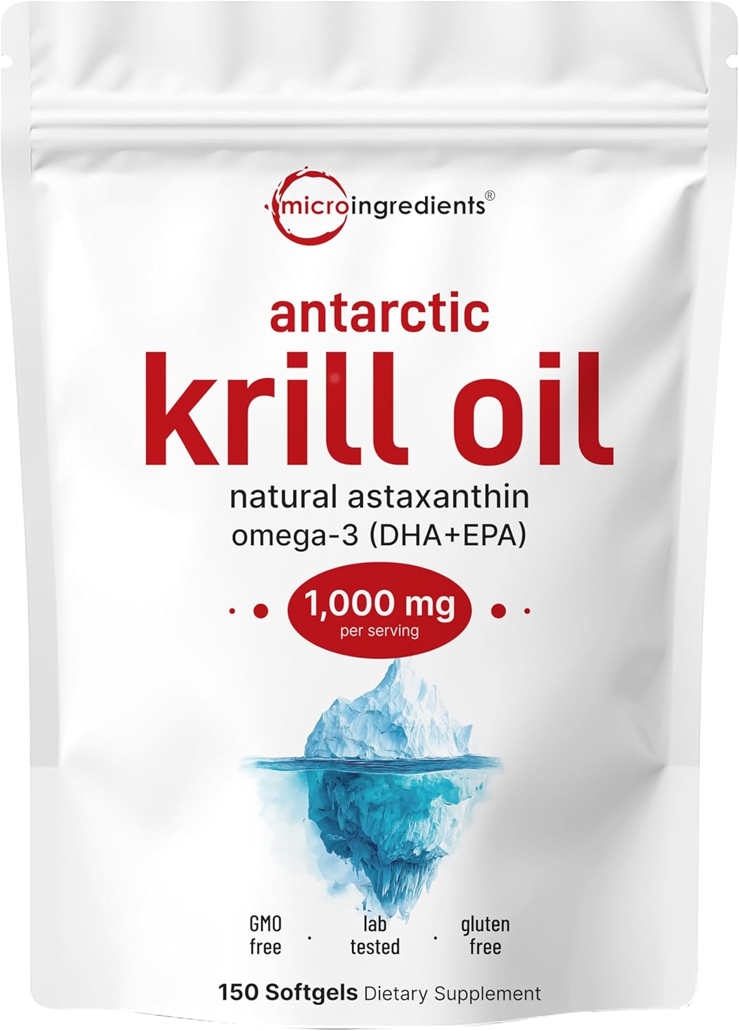 Micro Ingredients Antarctic Krill Oil with Natural Astaxanthin,