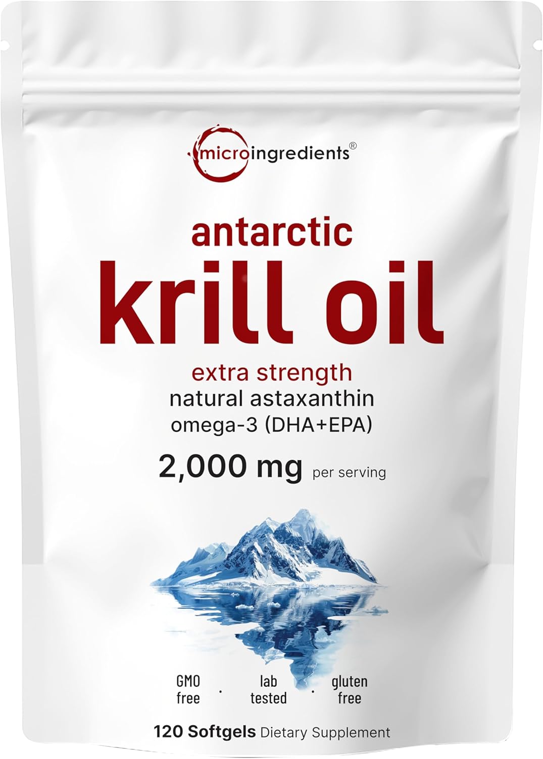 Micro Ingredients Antarctic Krill Oil, 2,000mg Per Serving,