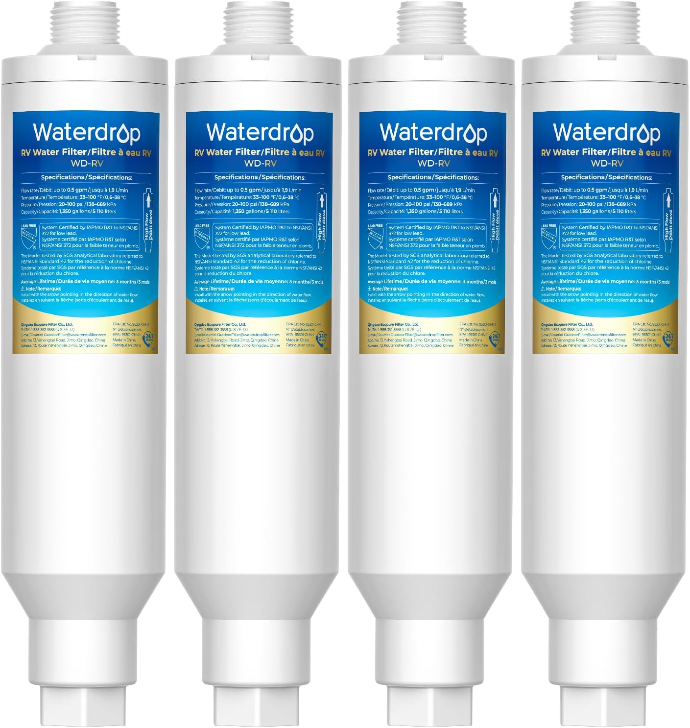 Waterdrop RV/Marine Water Filter, Camper Water Filter, NSF