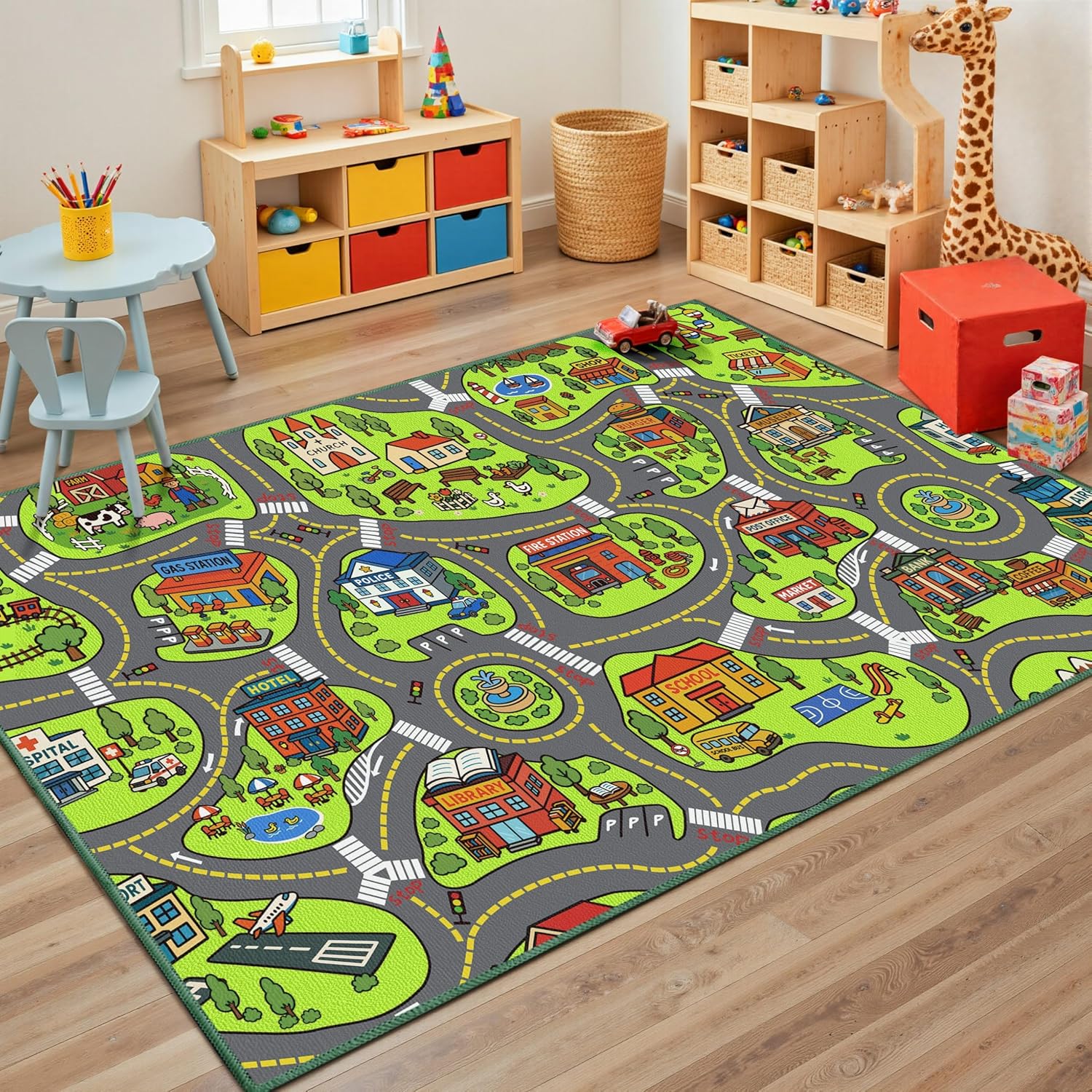 Upgrade Ultra Non Slip Kids Car Rug, Kids