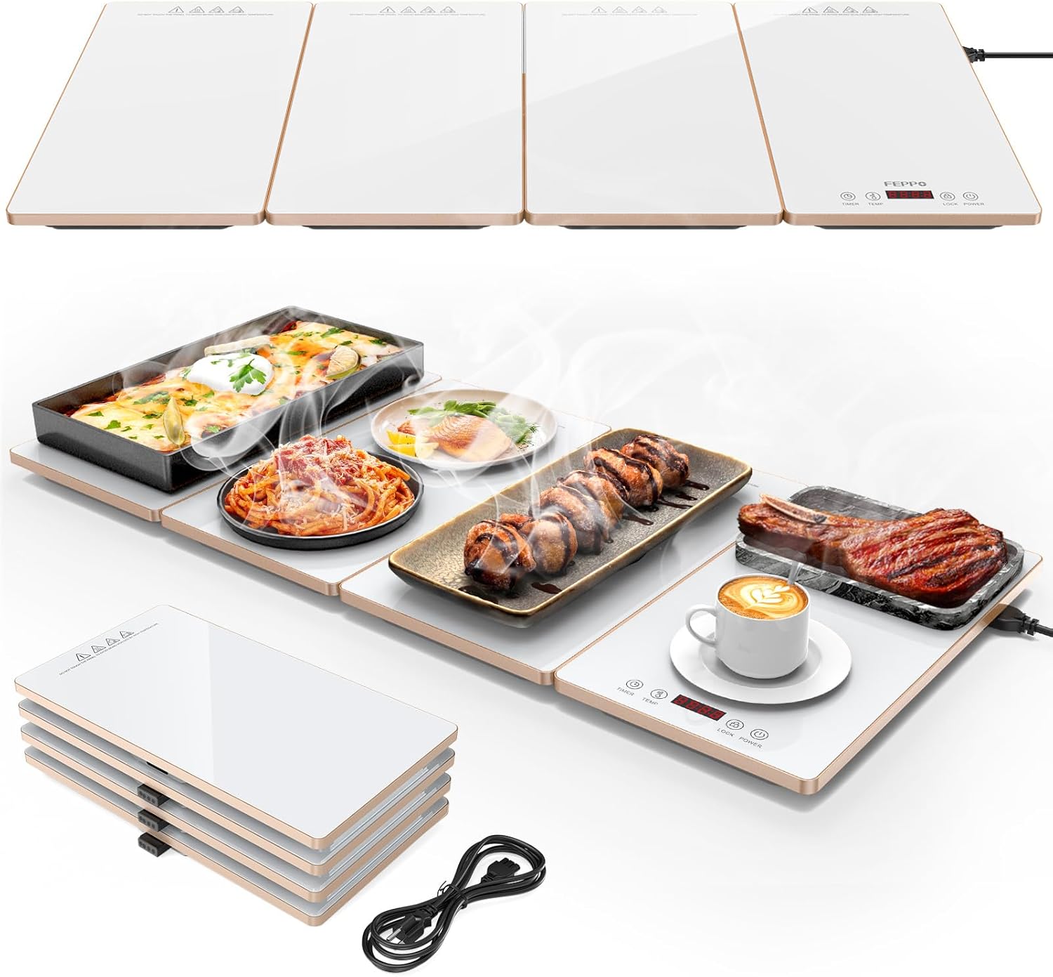 FEPPO Food Warmers for Parties Buffet – 4-in-1