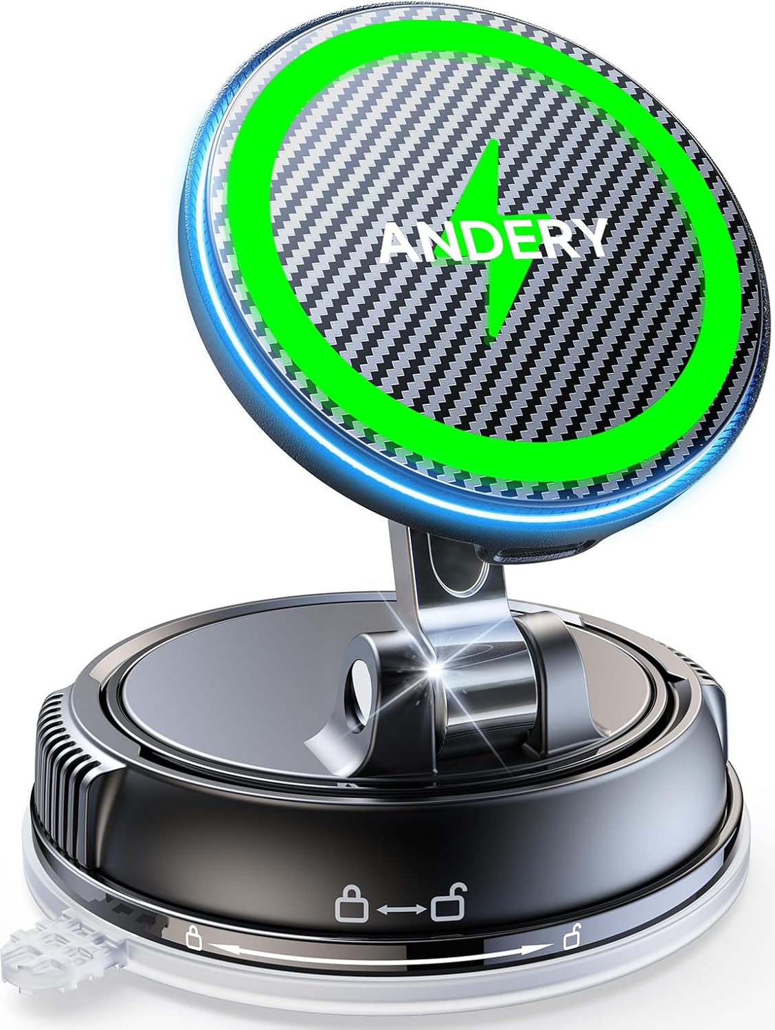 ANDERY iPhone MagSafe Car Mount Charger, 15W Fast