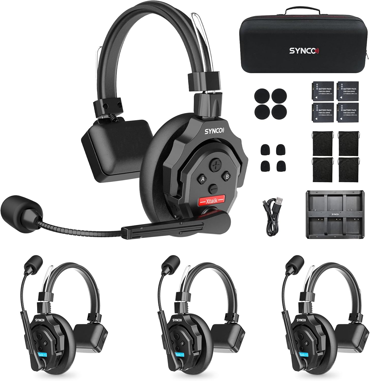 SYNCO XTALK Full Duplex Wireless Intercom Headset System