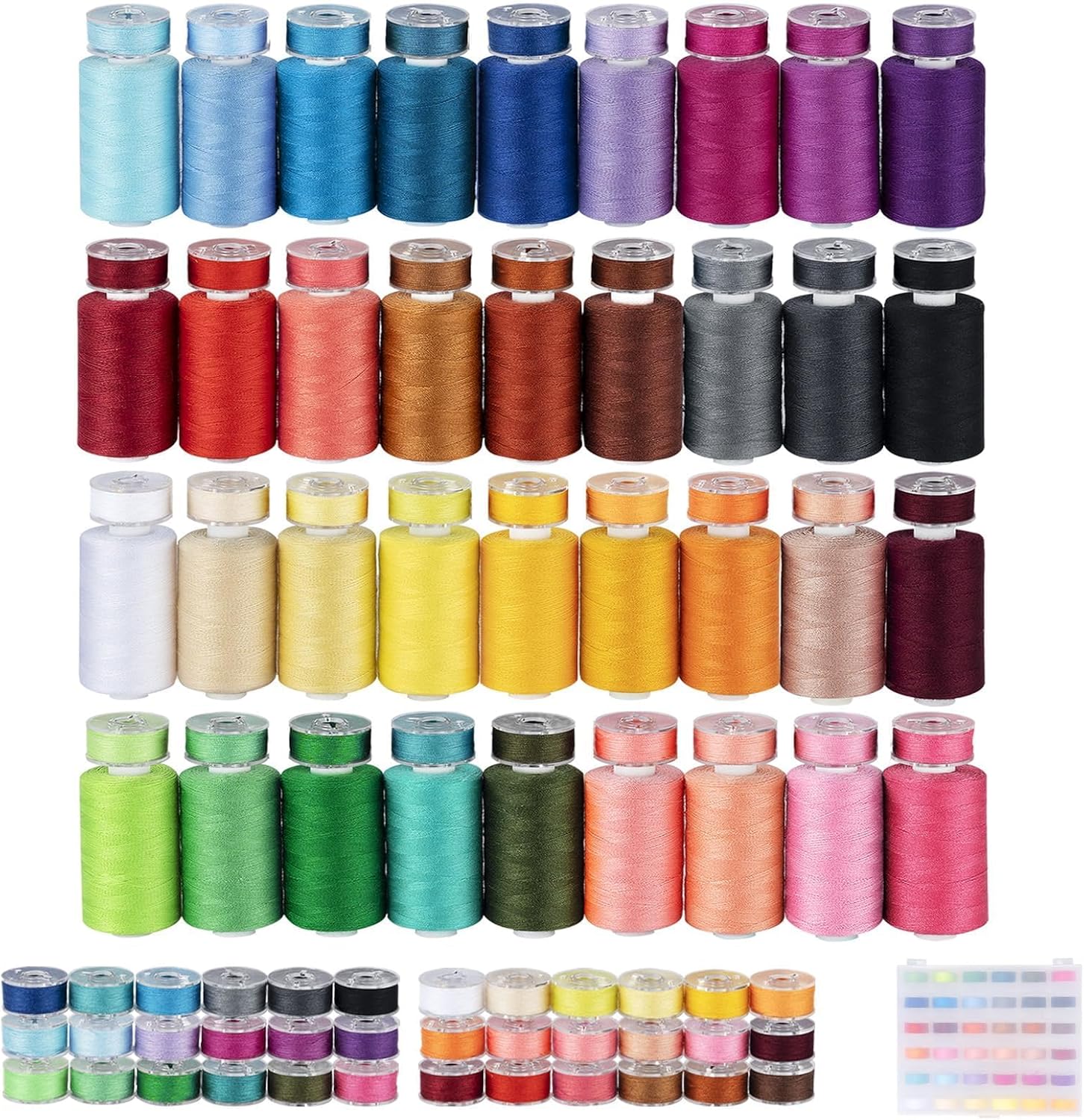 ilauke 72pcs Sewing Thread Bobbins Kit, 36 Colors