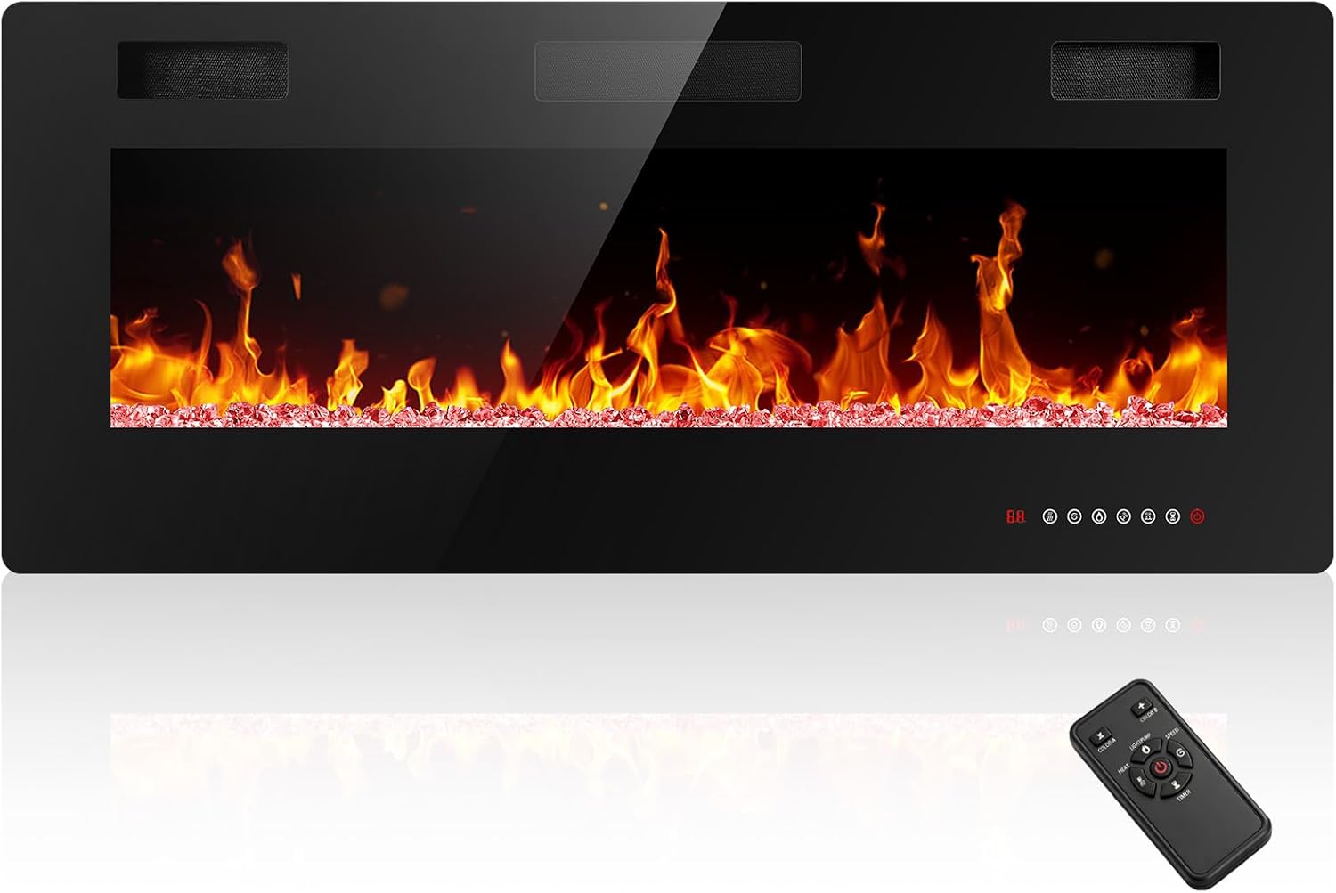 Electactic 42" Recessed & Wall-Mounted Electric Fireplace, Linear