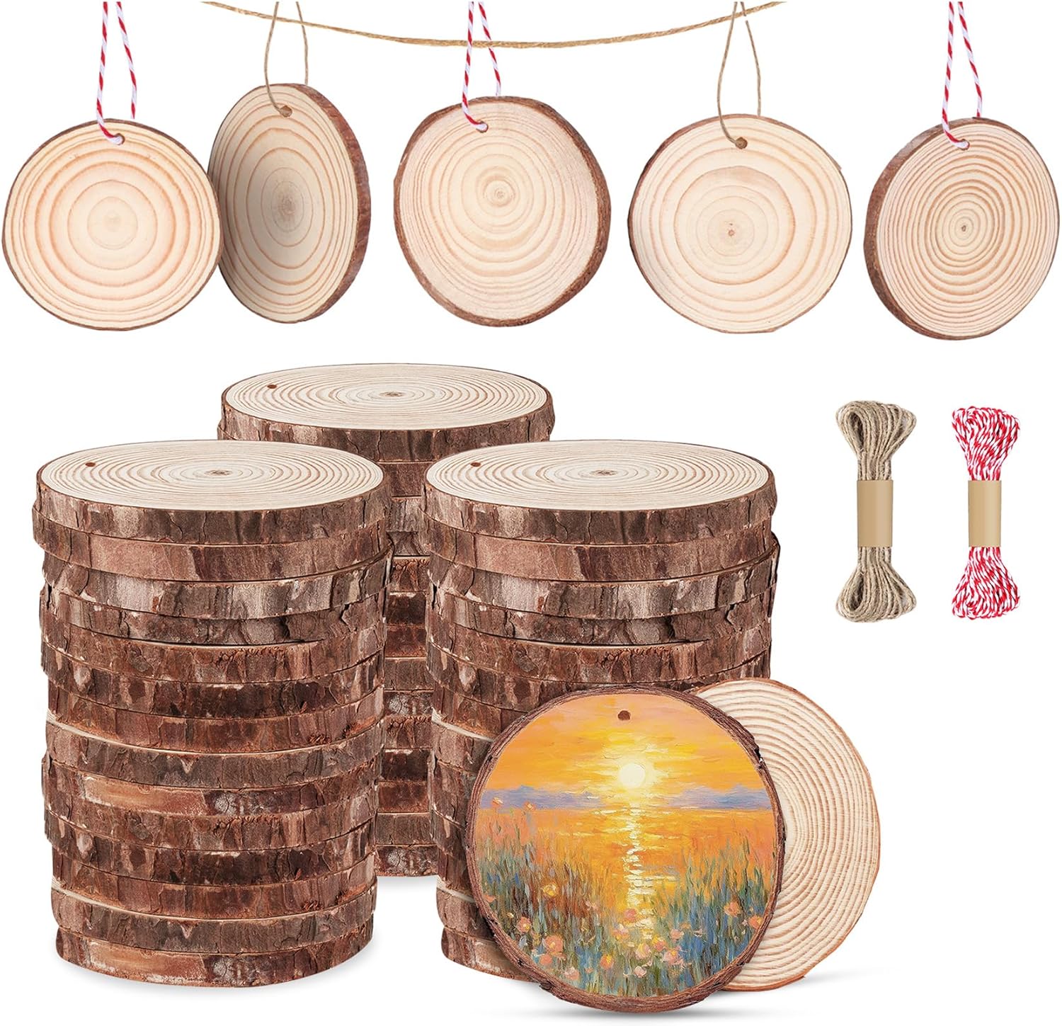 Wood Slices for Centerpieces, Lemonfilter 45 Pcs 2-3