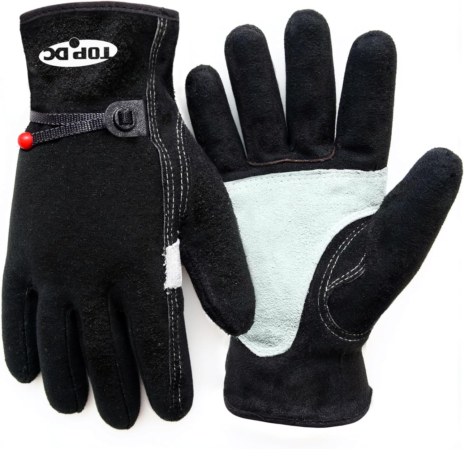 TOPDC Leather Work Gloves for Men & Women,