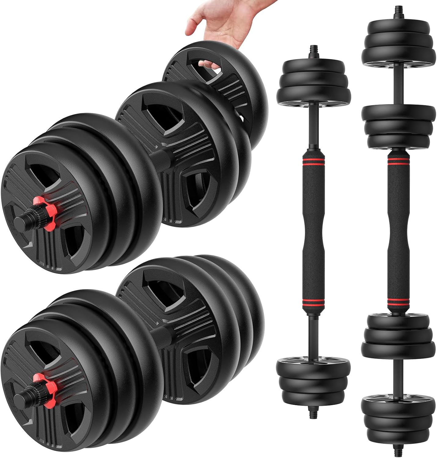 UKEEP Adjustable Dumbbells Set, 20/30/40/55/60/80 lbs Free Weight