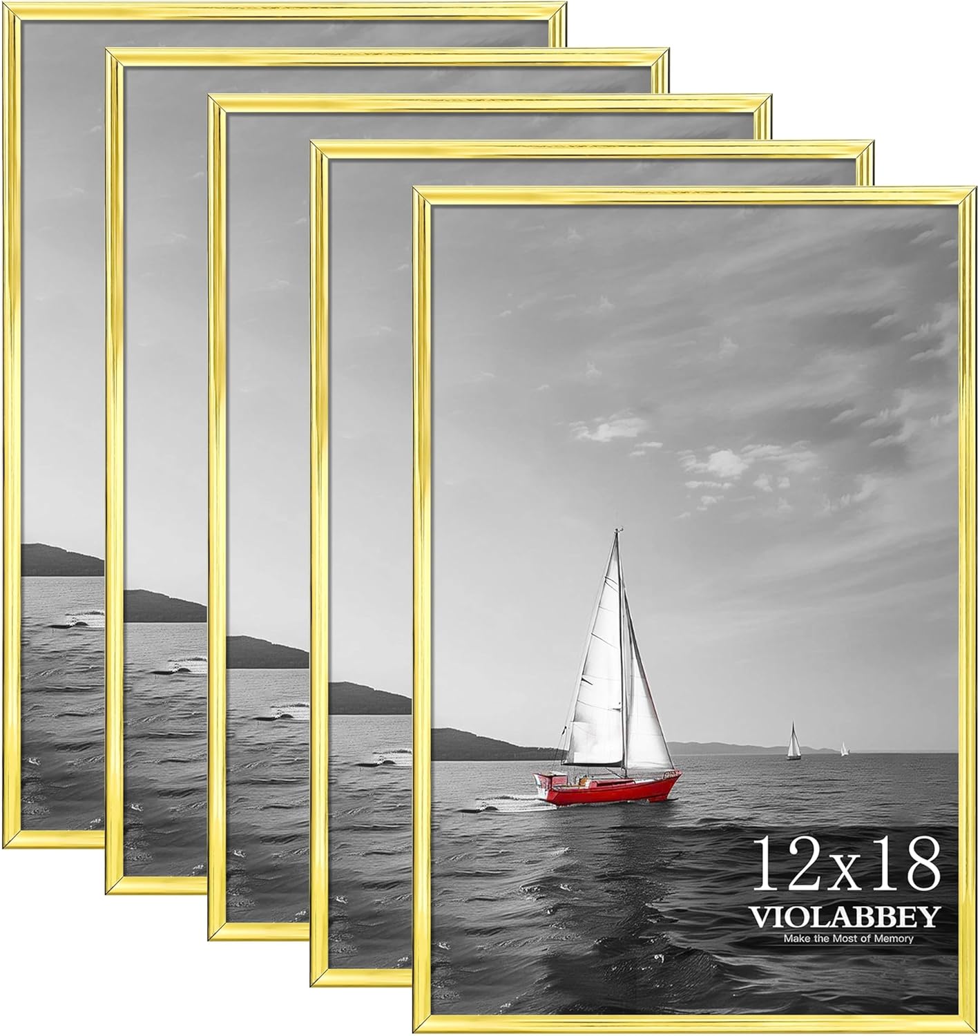 VIOLABBEY 12x18 Poster Frame Set of 5, Gold