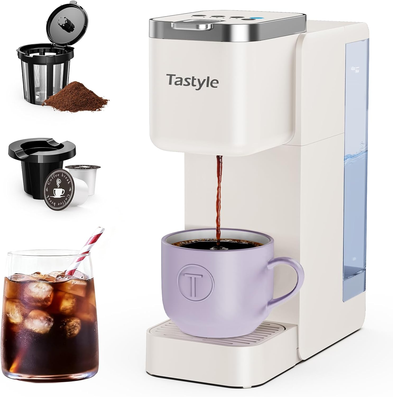 Tastyle Single Serve Coffee Maker, Iced & Hot,