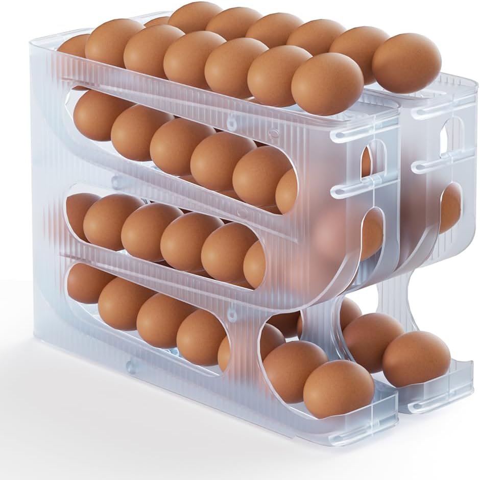 Egg Holder for Fridge, Auto Rolling Egg Dispenser