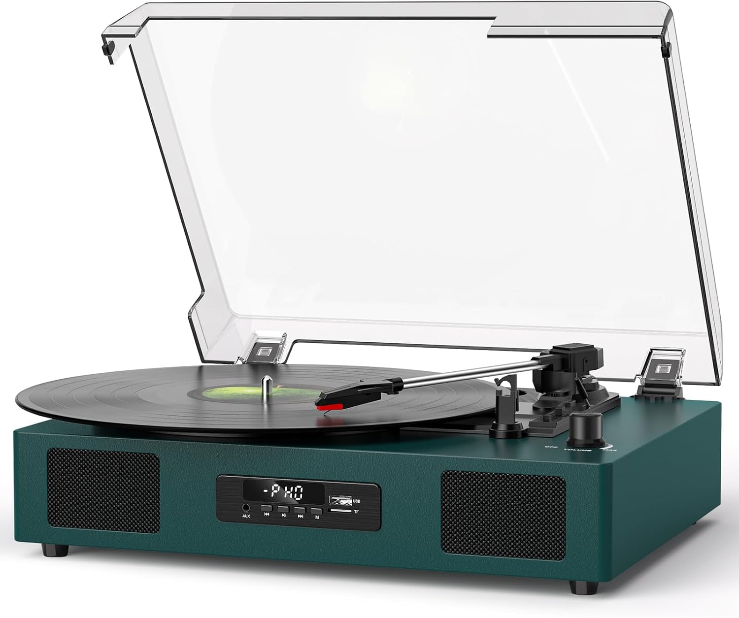 Vinyl Record Player Bluetooth with Built-in Speakers &