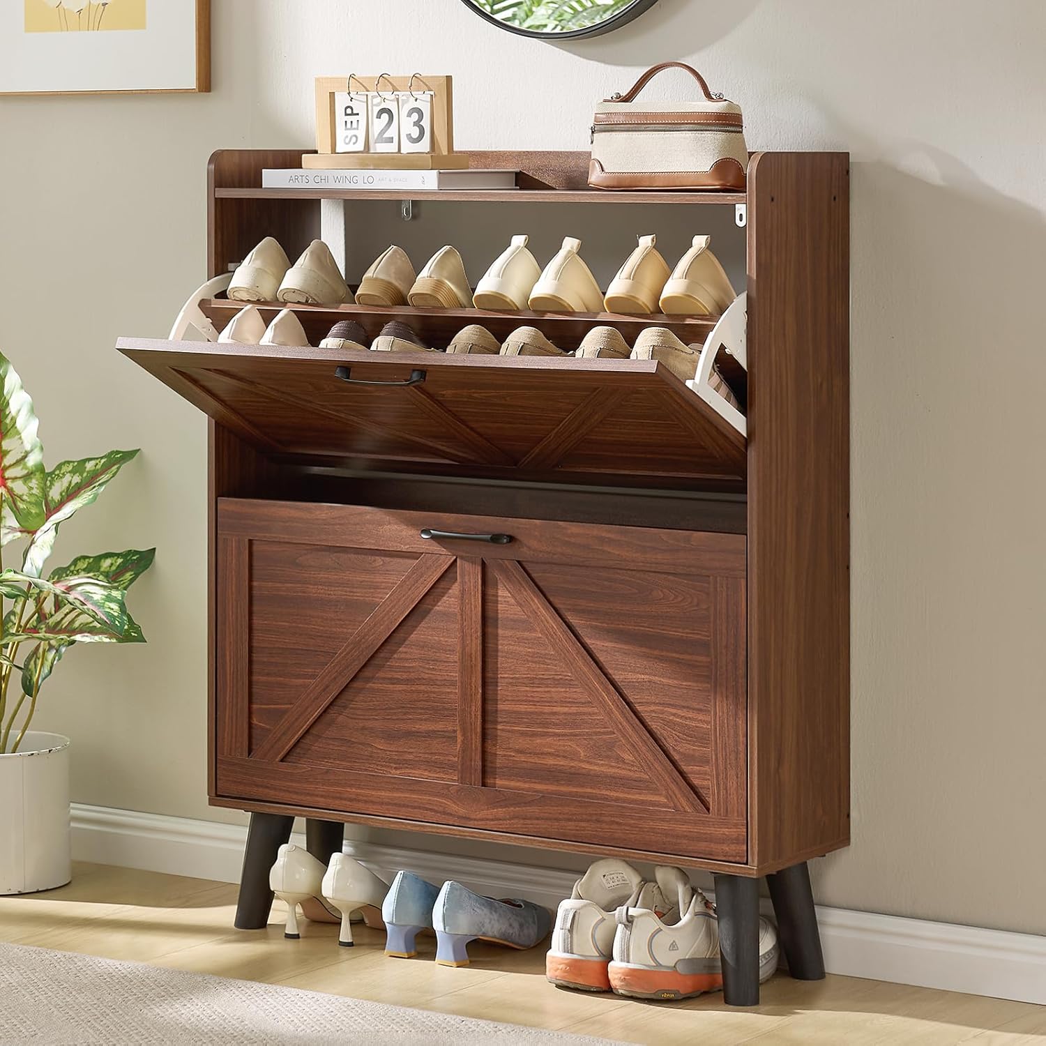 LEYAOYAO Shoe Cabinet Storage for Entryway with 2