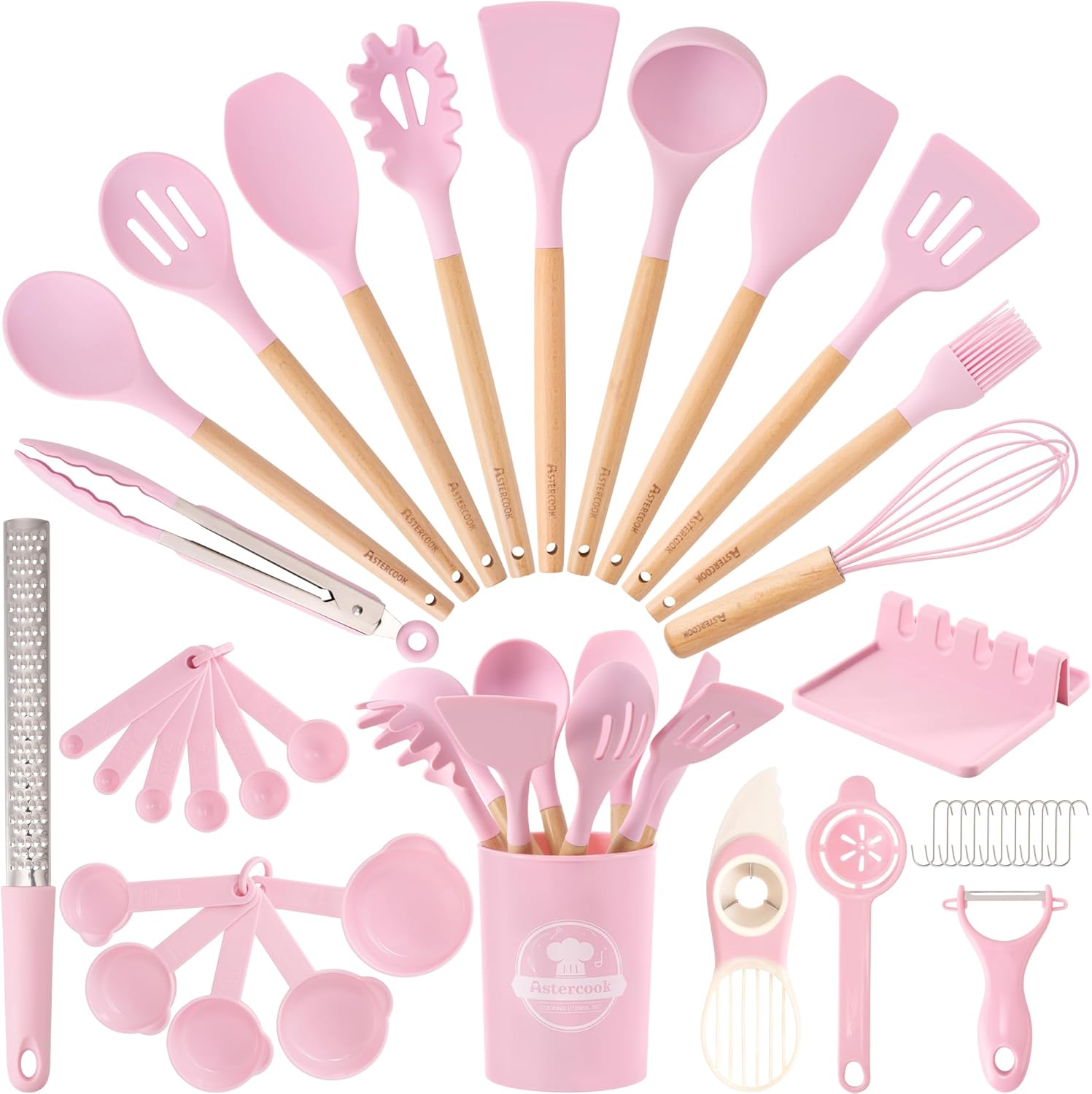 Astercook Kitchen Utensils set, 39 PCS Silicone Cooking
