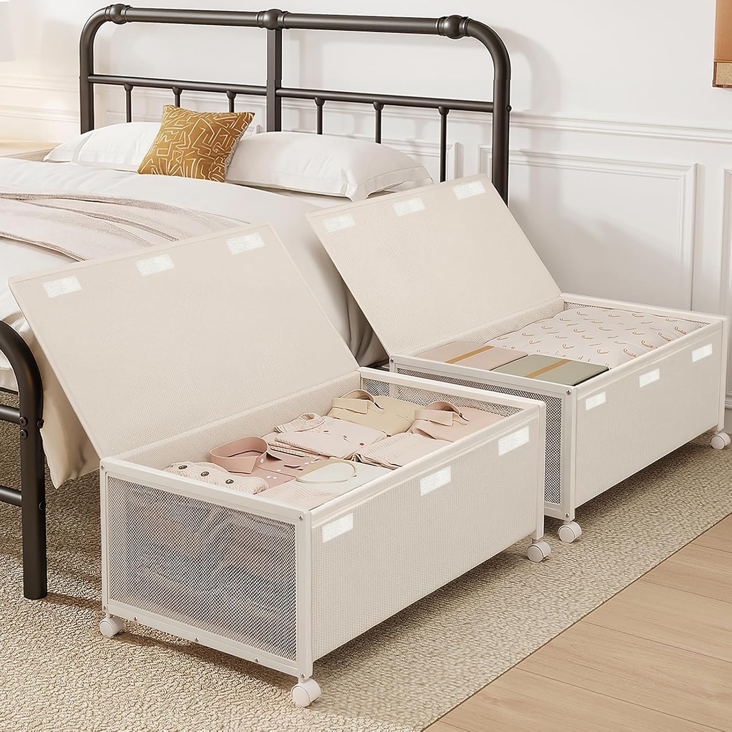 2PC Under the Bed Storage Containers,12 inch Height