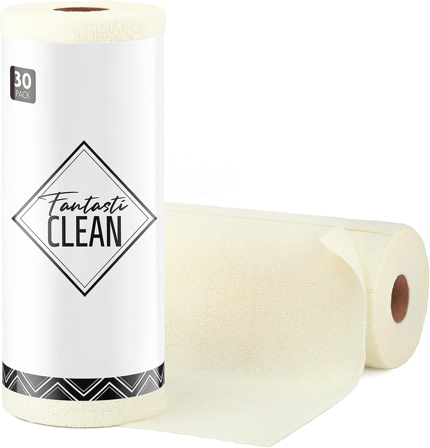 Fantasticlean Microfiber Cleaning Cloth Roll, 30 Pack Tear-Away