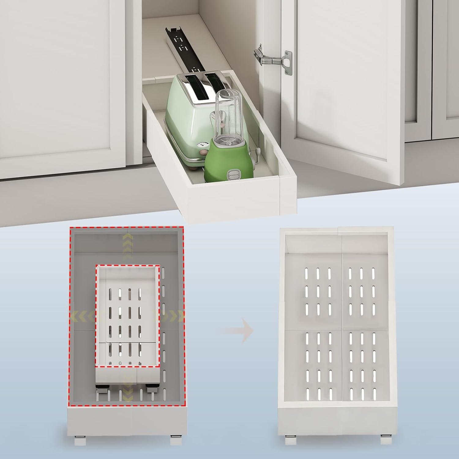 Pull Out Cabinet Organizer, Expandable Width (7-11 in)