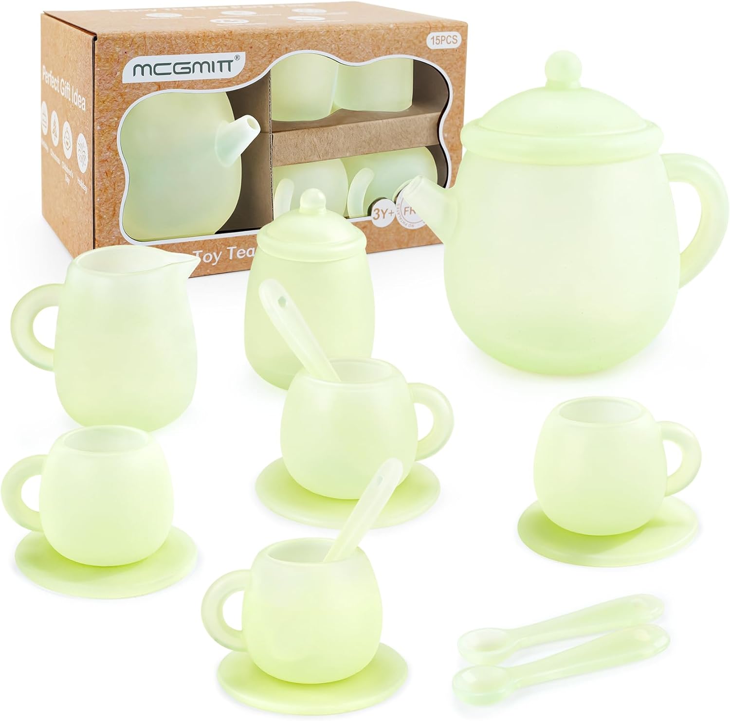 Tea Party Set for Toddler 3-5, 15PCS Silicone