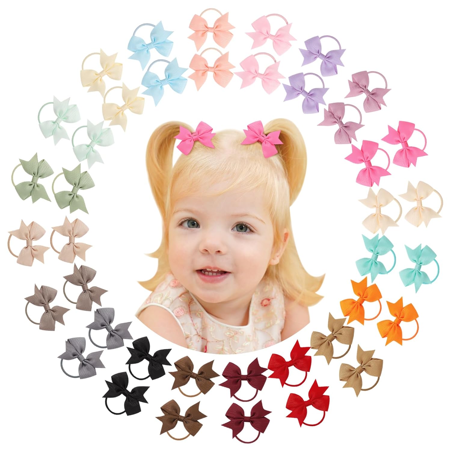 Jollybows 40PCS Baby Girls Hair Bows Ties, Boutique