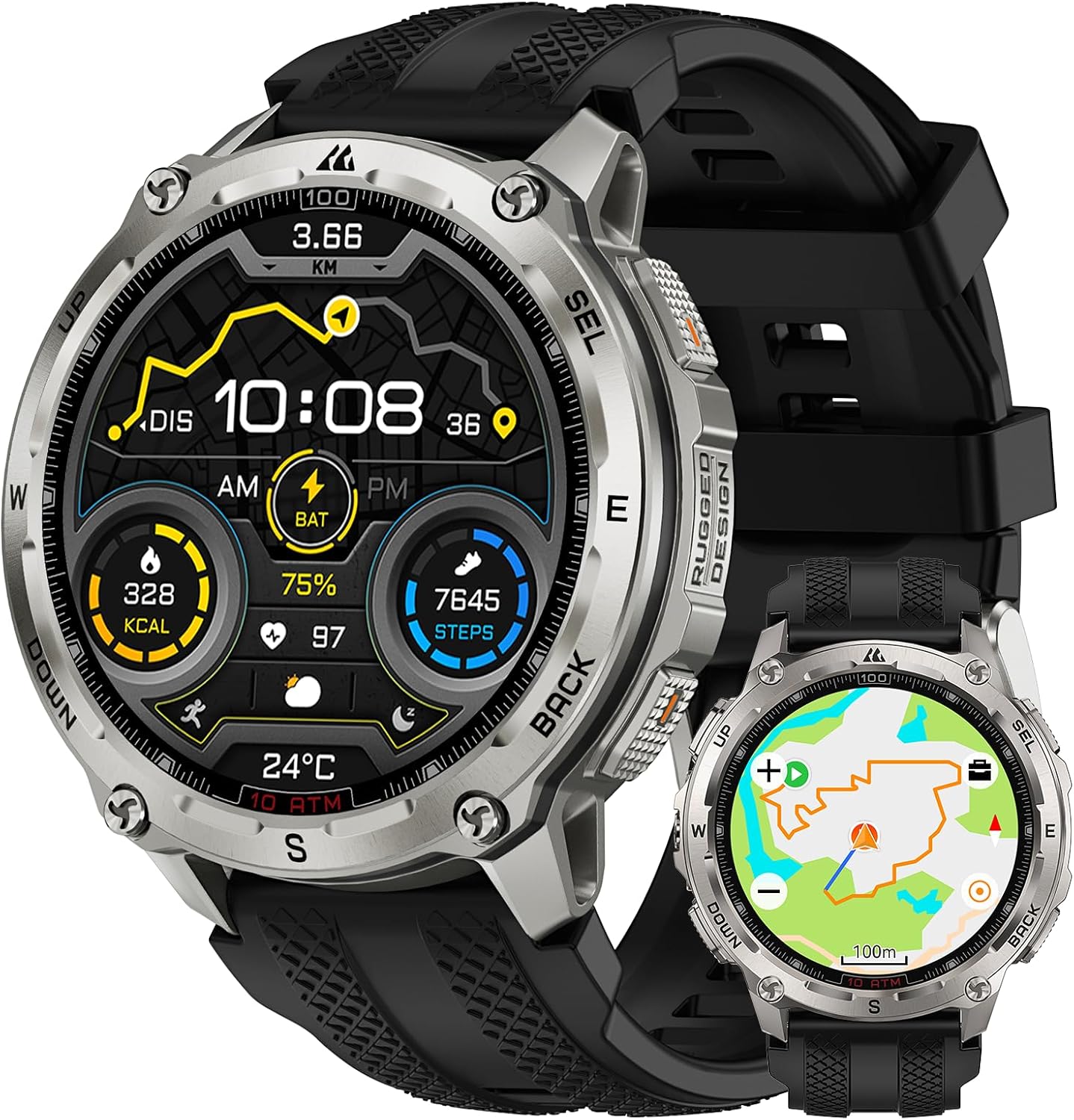 KOSPET Tank T4 GPS Smart Watch, Full Stainless