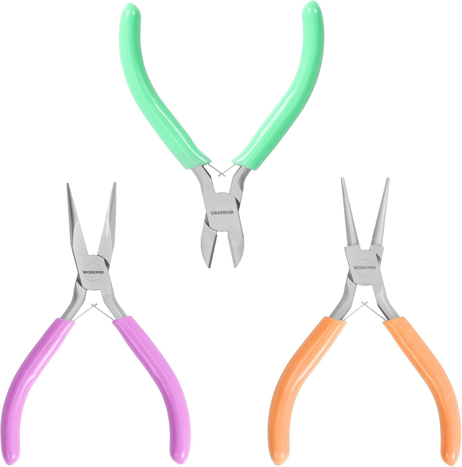 WORKPRO 3-Piece Mini Jewelry Pliers Set, Needle/Chain Nose