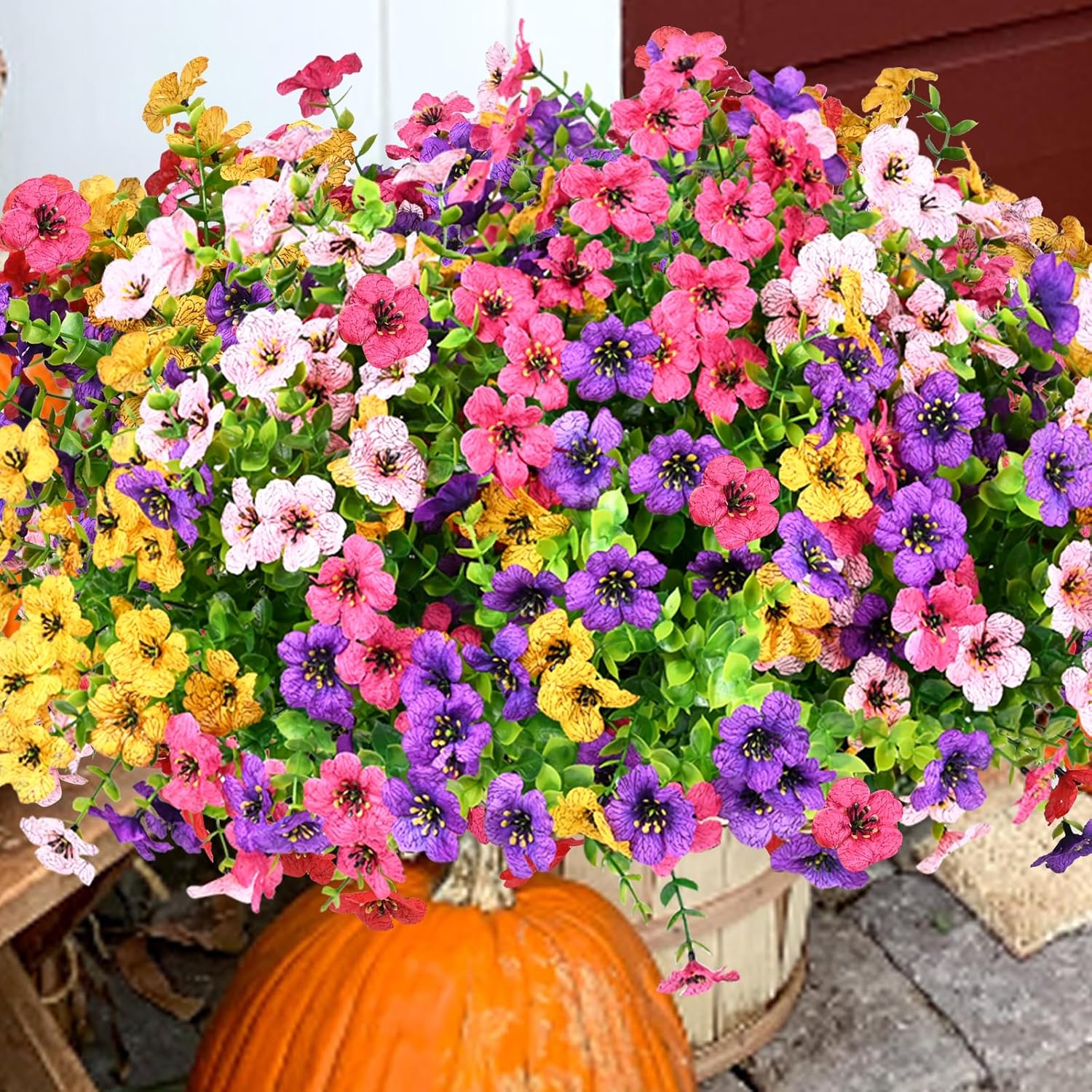 trytuny Artificial Flowers for Outdoor, UV Resistant Fake