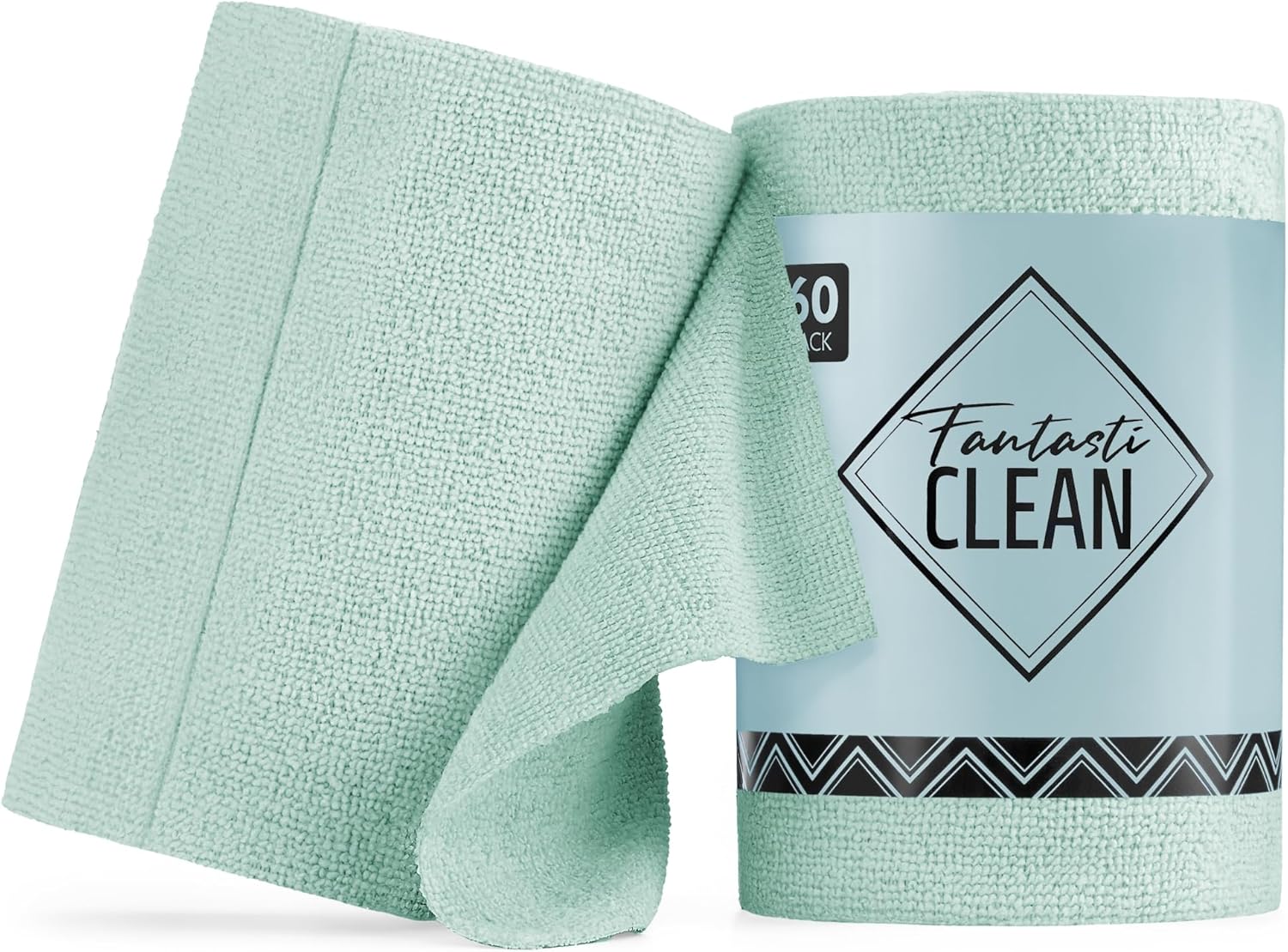Fantasticlean Microfiber Cleaning Cloth Roll, 60 Pack Tear-Away