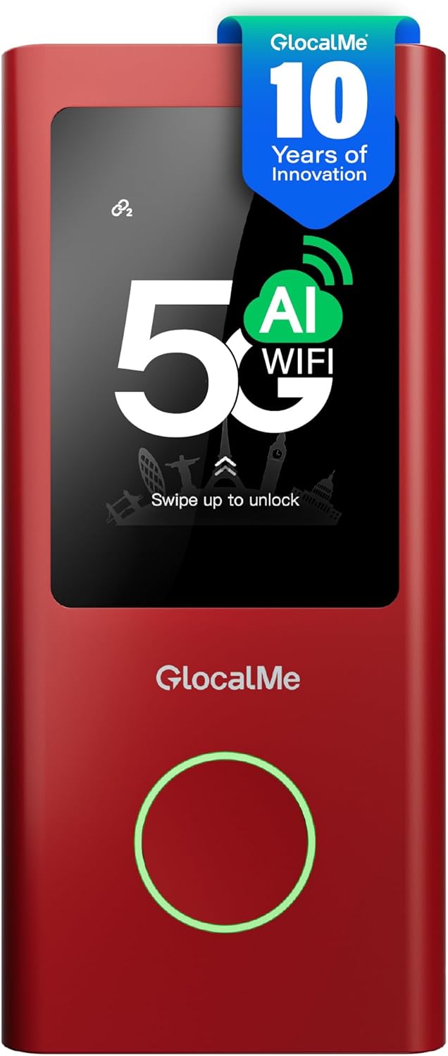 GlocalMe Red Numen Air 5G Mobile Hotspot, Portable