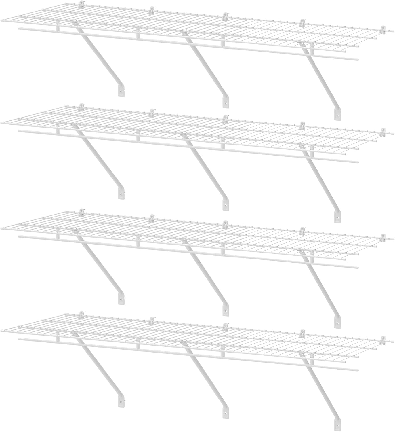 HAUSHOF Closet Shelves Wall Mounted 4-Pack, 4ft x