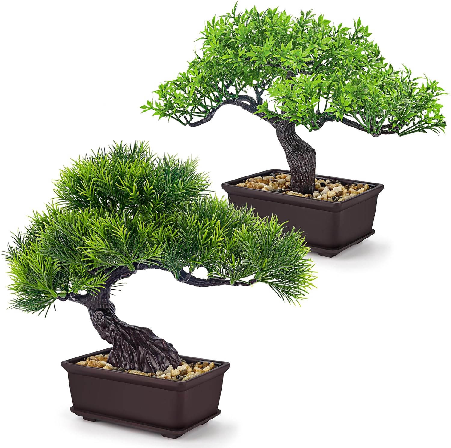 Der Rose 2Pcs Small Fake Plants Artificial Bonsai