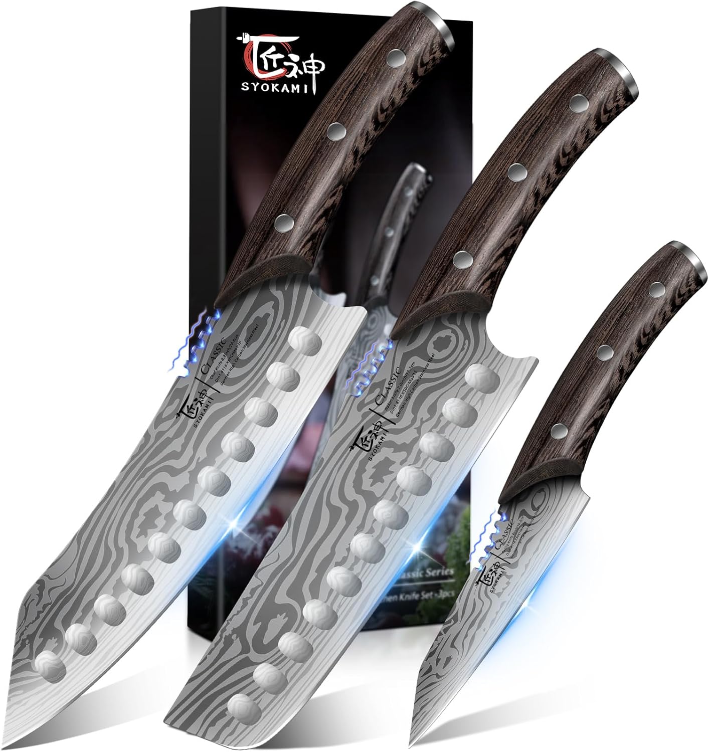 SYOKAMI Kitchen Knife Set, 3-Piece Japanese Style Chef
