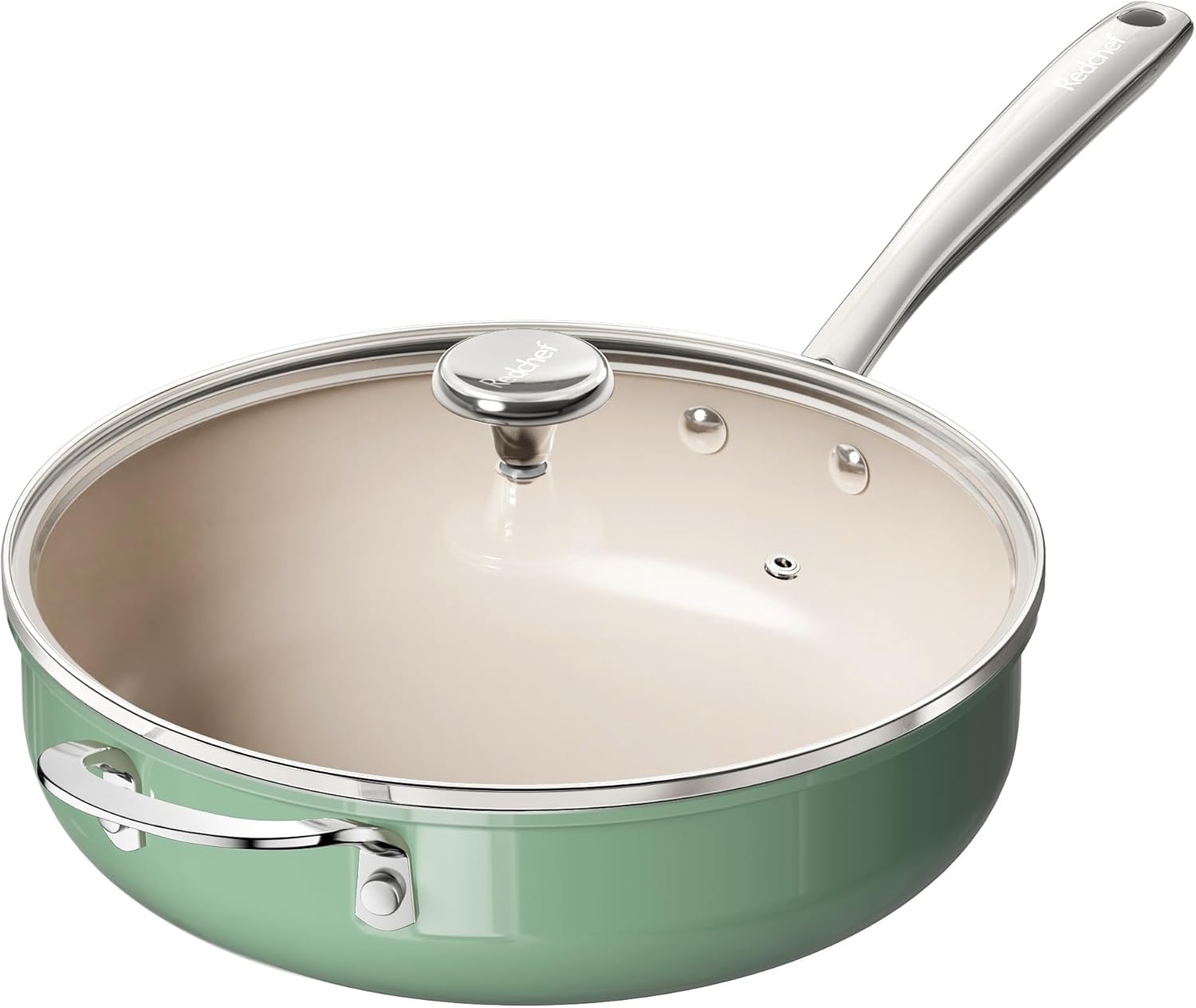 Redchef Ceramic Saute Pan with Lid, Nonstick Deep