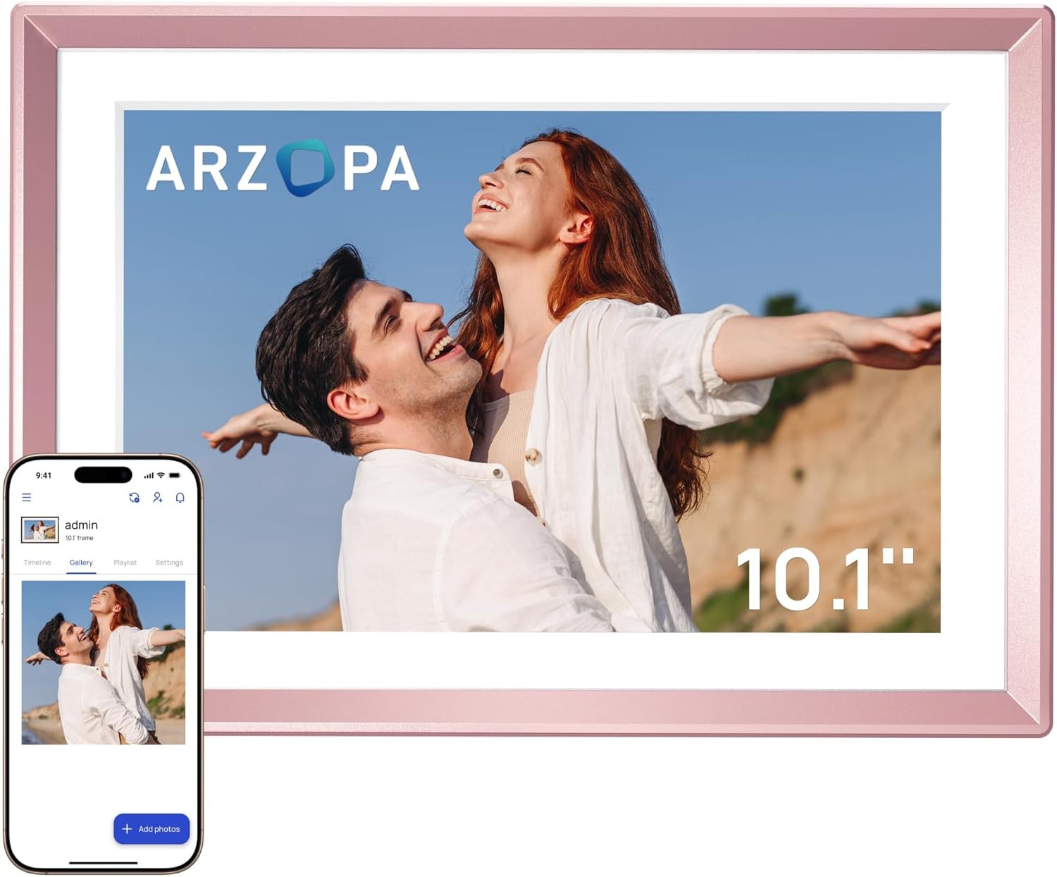 ARZOPA D10 Metal Digital Picture Frame, 10.1" HD