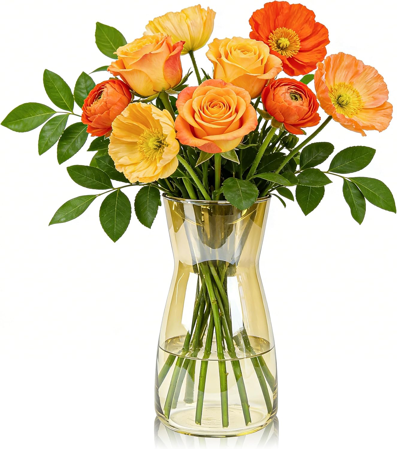 Der Rose 8 inch Amber Glass Vase Brown
