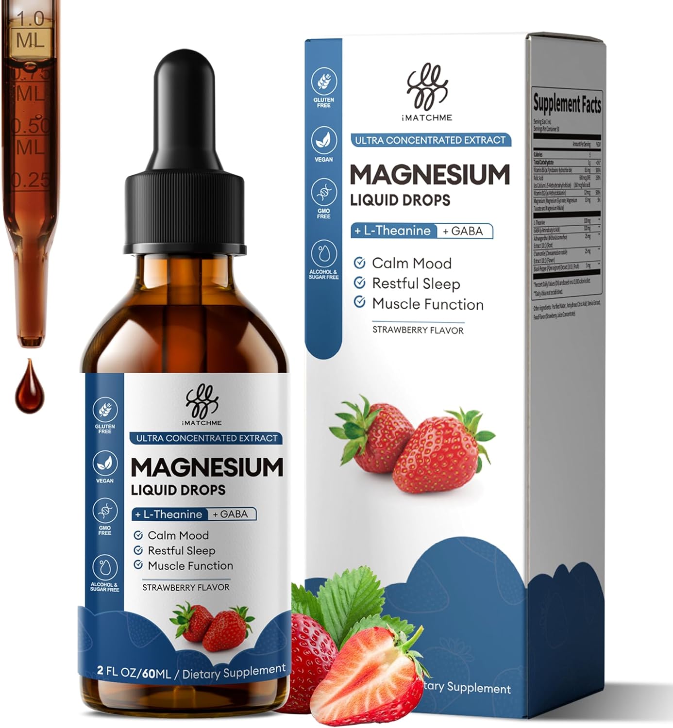 2 Pack Sleep Support Liquid Magnesium Glycinate Drops