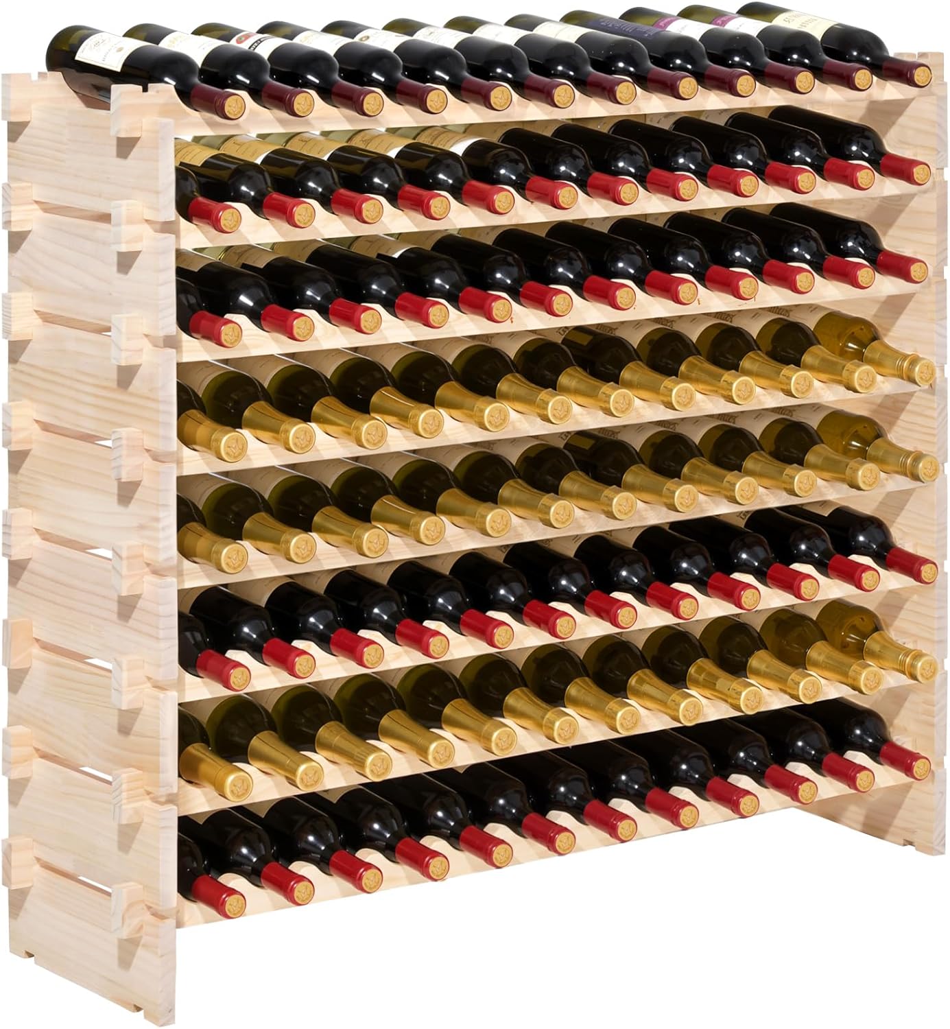 VEVOR 96 Bottle Stackable Modular Wine Rack, 8-Tier