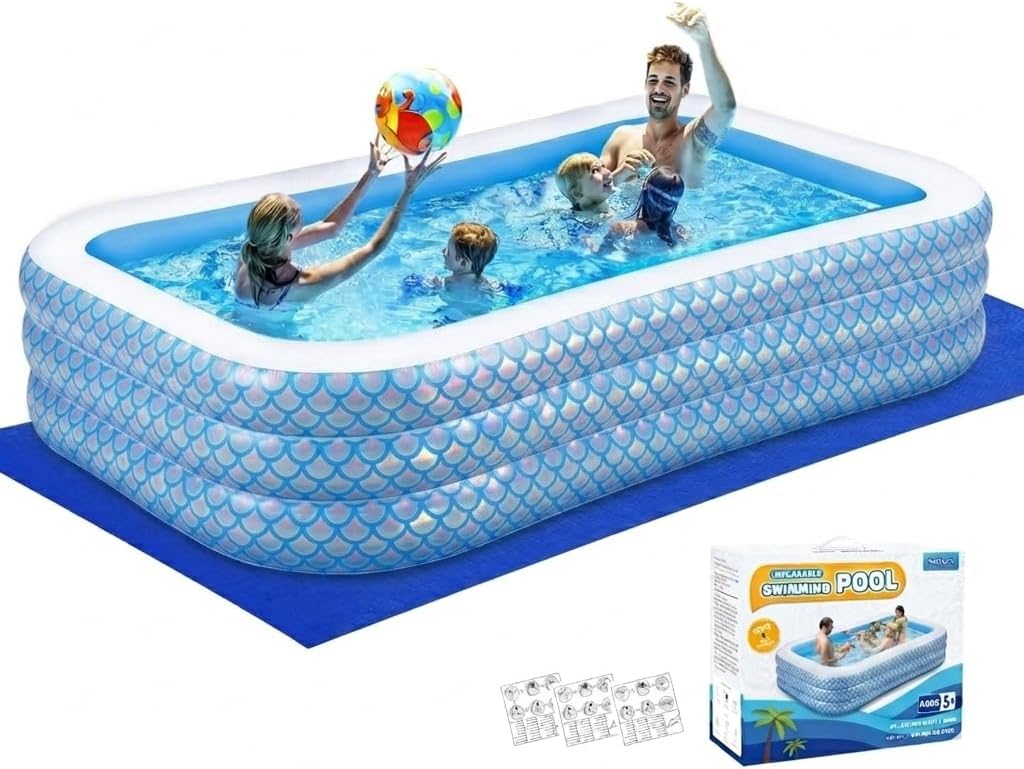 Inflatable Swimming Pool for Kids and Adults- 118"
